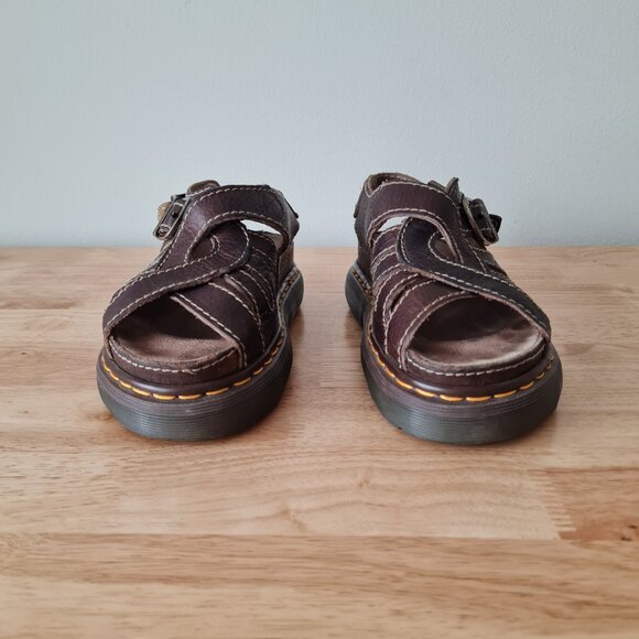 Vintage Dr. Martens MIE Cut Out Double Buckle Chunky Sandals Women 8 Fisherman - Picture 4 of 11